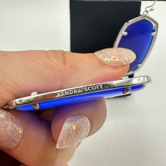 Never Worn Kendra Scott Danielle dangle earrings in Cobalt blue and Silver tone! - Picture 10 of 13